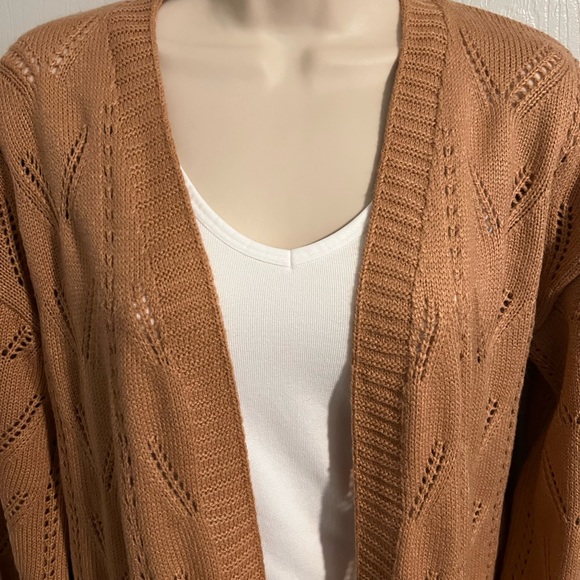 Women’s Cardigan Sweater by Pink Rose, Size Medium Color Orange - Picture 2 of 6